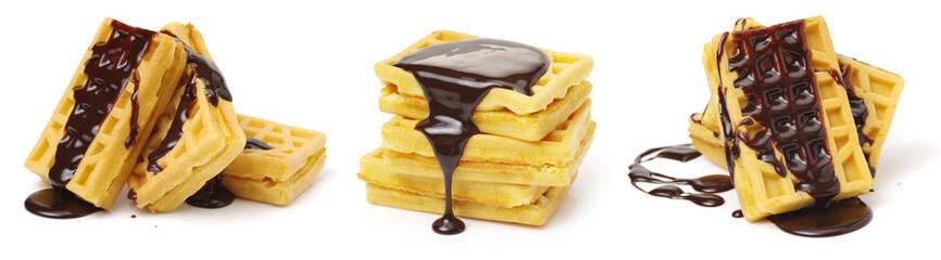 Waffles on a white background 