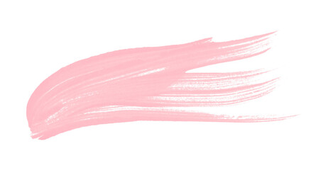 Pink brush strokes on transparent background and hand-painted watercolor texture.