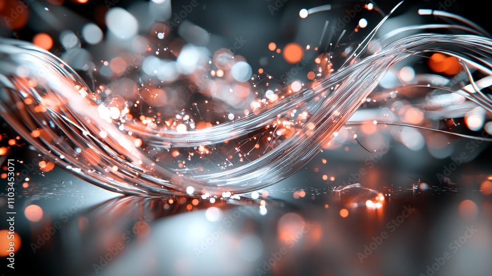 Poster Dynamic ai-generated abstract wave patterns digital space graphic design futuristic environment close-up view innovative concept