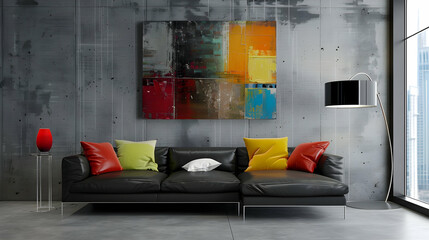 Modern style interior design 3d illustration
