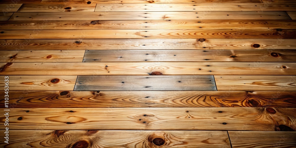 Poster captivating overhead view of natural sanded wooden floorboards with no varnish, showcasing the uniqu
