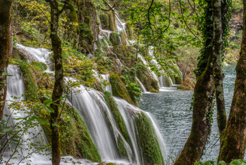 Plitvice Lakes National Park. Croatian famous resort.