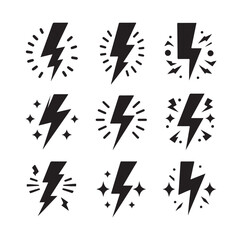 Lightning bolt silhouette vector illustration 