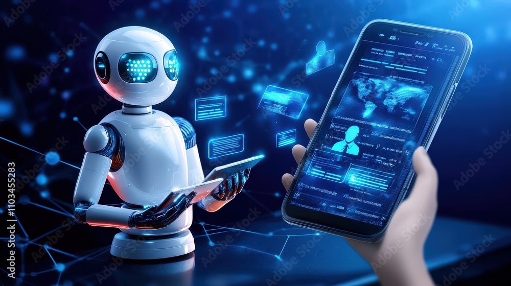 Poster ai chatbot generating command prompt information, demonstrating its role in business communication a