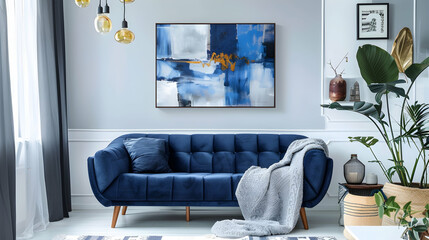 Modern style interior design 3d illustration