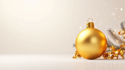 Elegant 3D rendering of a sparkling Christmas tree ornament, placed on a clean white background, highlighting the festive season with vibrant colors and fine details.