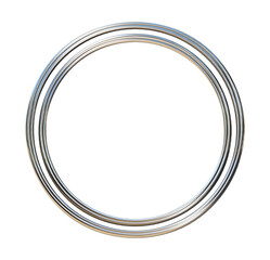 Silver circle frame 3d on png transparent background.
