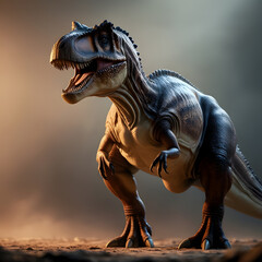 Powerful Ceratosaurus in Dramatic Cinematic Lighting with Misty Atmosphere