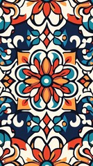 Colorful Floral and Geometric Pattern Design