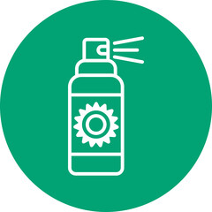 Sunscreen Bottle line circle icon
