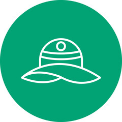Beachcomber Hat line circle icon
