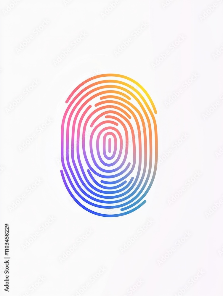 Poster fingerprint multi color style icon. simple thin line, outline of internet things icons for ui and ux