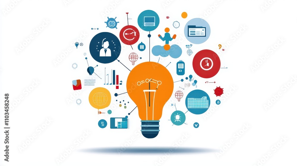Aufkleber iot devices powering digital transformation in business. technology adoption leading to enhanced glo