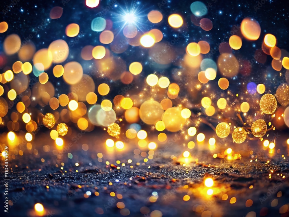 Poster captivating sparkling bokeh lights creating a dreamy abstract atmosphere on a dark background for fe