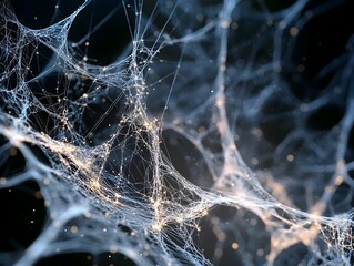 Swarm of Microscopic Bionic Spiders Weaving an Advanced Interconnected Web System