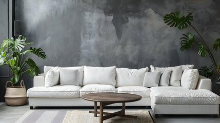 Modern style interior design 3d illustration