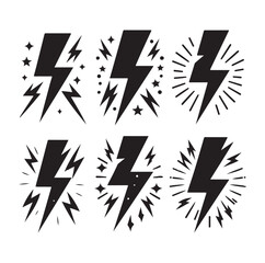 Lightning bolt silhouette vector illustration 