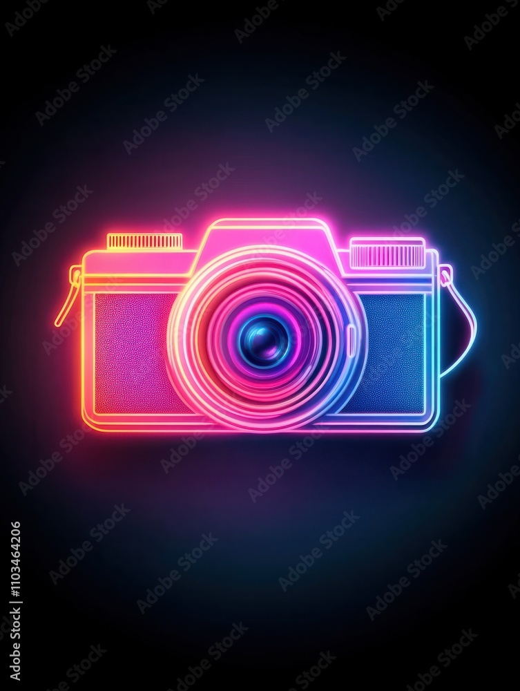 Poster photo camera multi color style icon. simple thin line, outline of internet things icons for ui and u