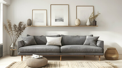 Modern style interior design 3d illustration