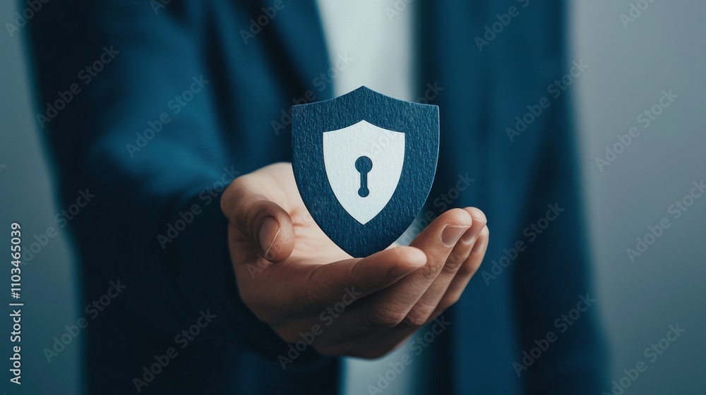 Poster network security event handing over protection symbol professional setting digital environment close