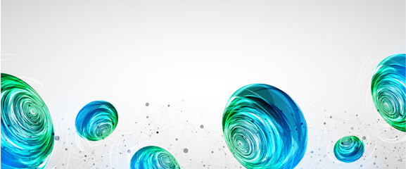 Abstract sci-fi vector background with plexus effect and swirl shapes. Hand drawn.