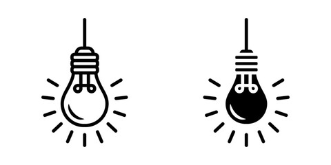 Light Bulb icon set. Electric lamp sign. for mobile concept and web design. vector illustration on white background