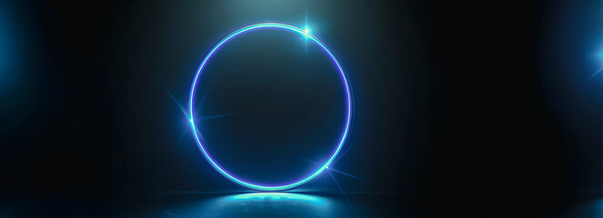 Blue Glow: Sleek Modern Design Elements for Electronics on Black Background