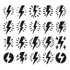 Lightning bolt silhouette vector illustration 