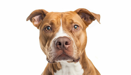 American Pit Bull Terrier on white background 