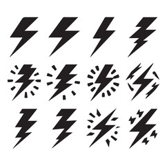 Lightning bolt silhouette vector illustration 
