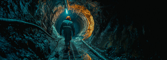 Delving into the Earth: Geologist Documenting Subterranean Activities in a Mining Shaft