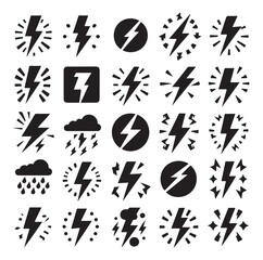 Lightning bolt silhouette vector illustration 