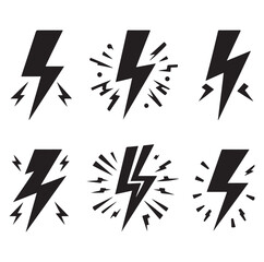 Lightning bolt silhouette vector illustration 