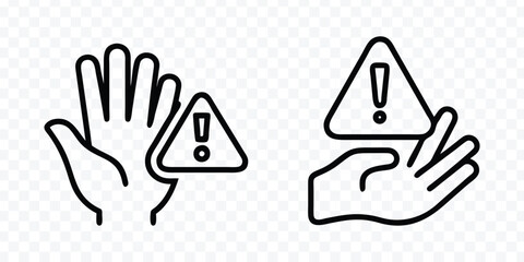 Alert icon. Warning sign and symbol. Exclamation mark, Exclamation marks. Caution alarm set, danger signs.