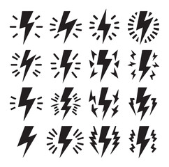 Lightning bolt silhouette vector illustration 