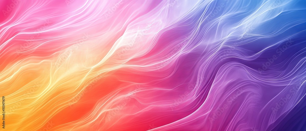Poster vibrant abstract rainbow wave background illustration with colorful flowing patterns and gradient ef