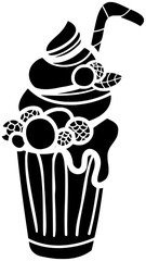 milkshake illustration coffee silhouette summer logo drink icon ice outline sweet food icecream cookie biscuit christmas tapioca tea milk shape cool vector graphic background