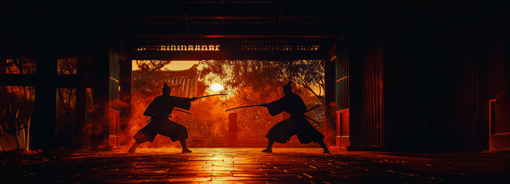 Masters of the Blade: Samurai Warriors Engage in Epic Sword Duels in the East