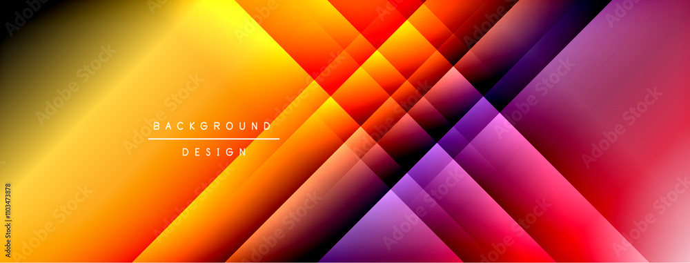 Poster dynamic shadow lines with gradient colors geometric background