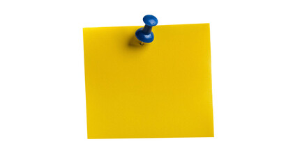 Yellow Sticky Note Pinned: Clip Art for Messages and Reminders