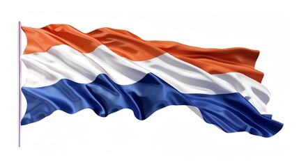 Fototapeta premium A 3d rendering of the Dutch flag, waving in the wind.