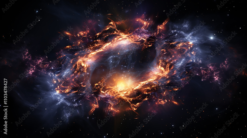 Canvas Prints black hole, illustration of a multicolored singularity in outer space abstract fictional bright cosm