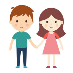 boy and girl holding hands