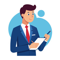  business man takes note