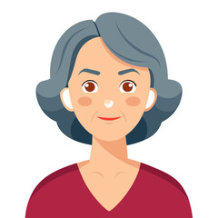 : cartoon illustration of woman with wrinkled skin problem