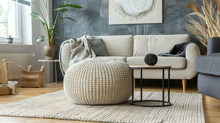 Modern style interior design 3d illustration