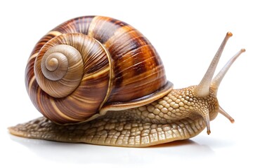 Snail on white background
