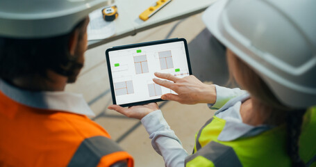 Technical Inspector and Construction Manager Using a 3D Virtual Reality Tour Software with...