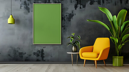 Modern style interior design 3d illustration