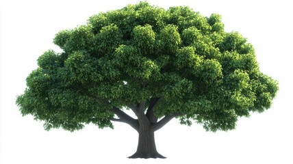 Fototapeta premium Lush Green Tree Isolated on White Background